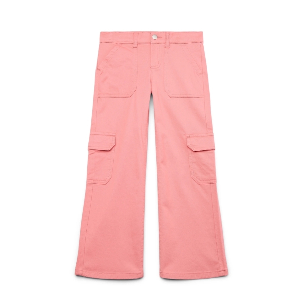Wonder Nation Girls Size 16 Wide Leg Cargo Jeans Mauve Glow Pink Salmon NWT